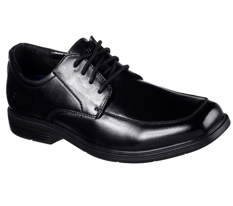 Skechers Relaxed Fit: Caswell - Mens Lace Up Shoes Black [AU-HS4095]